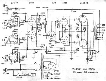Masco MA 25PN schematic circuit diagram